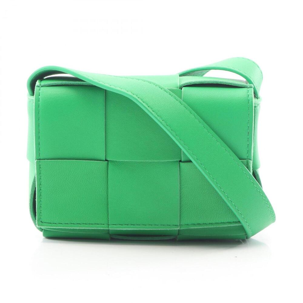 Bottega Veneta CANDY Cassette Mini Handbag Shoulder Bag Leather Women's Green